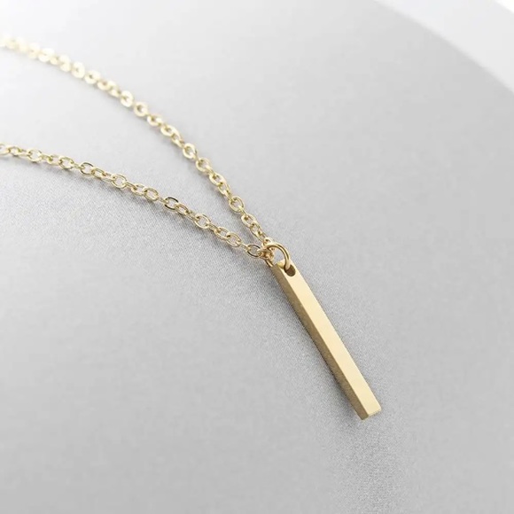 ⚜️𝟯𝟬%𝗢𝗙𝗙 𝗯𝘂𝗻𝗱𝗹𝗲𝘀 𝟯+⚜️ NEW Short Vertical Bar Stainless Steel Necklace - Picture 6 of 12